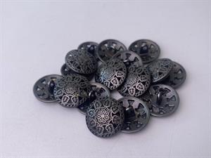 Knap - metal, 17 mm og OBS 9 stk. 