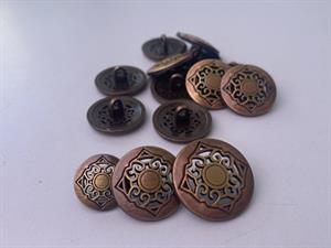 Knap - metal, 22 mm og 10 stk.