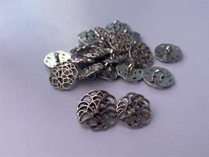 Knap - metal, 17 mm og 10 stk.