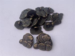Knap - metal, 17 mm og 10 stk.