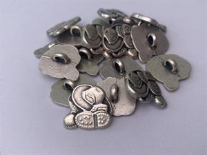 Knap - metal, 17 mm og 10 stk.