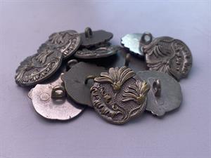 Knap - metal, 21 mm og 10 stk.