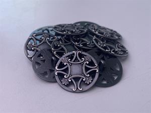 Knap - metal, 22 mm og 10 stk.