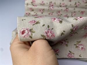 Deko canvas - yndige roser på hørlook bund