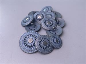 Knap - metal, 28 mm og 10 stk.