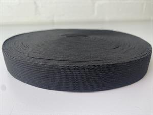 Hel rulle sort elastik, 23 mm bred