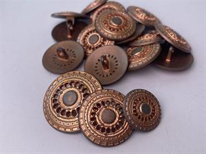Knap - metal, 28 mm og 10 stk.