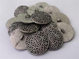 Knap - metal, 26 mm og 10 stk.