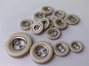 Knap - plastik og metal, 30 mm og 10 stk.