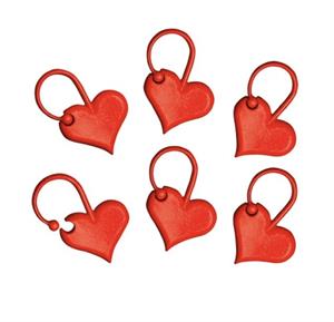 Maskemarkører - 10 stk. røde hjerter 2-6 mm