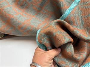 Møbeluld - flot mønster i cognac og mint