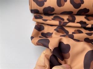 Sportsstræk / badedragt - leo print i brune toner