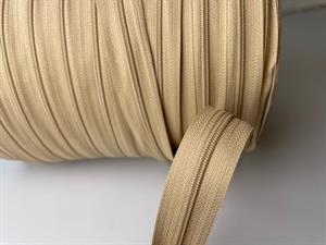 Lynlås i metermål - beige, 4 mm