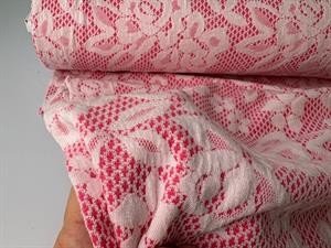 Vinter strikjersey - flotte jacquardstrikkede blomster, rød