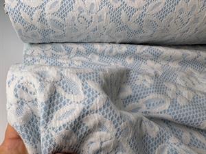 Vinter strikjersey - flotte jacquardstrikkede blomster, lyseblå