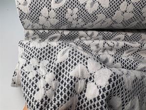 Vinter strikjersey - flotte jacquardstrikkede blomster, sort