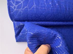 Vinter strikjersey - koboltblå med foil blomster