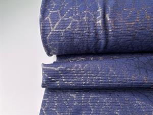 Vinter strikjersey - marineblå med foil blomster