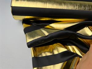 Polyester - striber i guld og sort