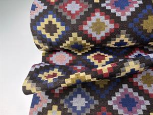 Gobelin - dybe varme toner i grafisk inka mønster