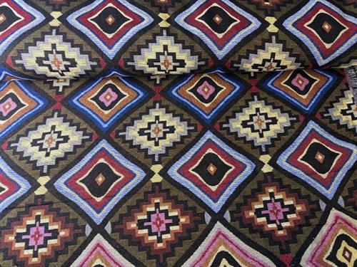 Gobelin - store geometriske inka ruder, lækre varme toner