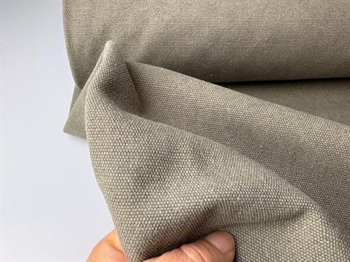 Stenvasket canvas - støvet oliven i fantastisk kvalitet