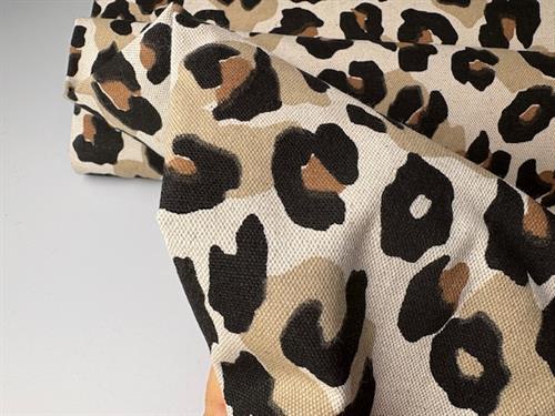 Deko canvas - leopard tryk på hørlook bund