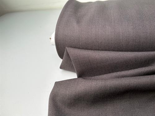 Let gabardine - krølfri buksestof i meleret look, dark muld