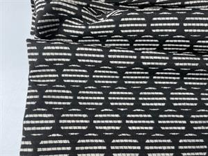 Jacquard vævet - sort med cirkelformede motiver