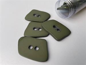 Knap - mørk oliven med glat look, 48 mm