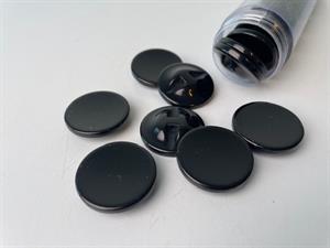 Knap - sort tyk og lækker, 28 mm