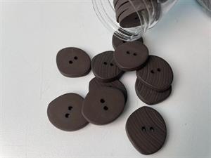 Knap - mørk chokolade med riflet mat overflade, 28 mm