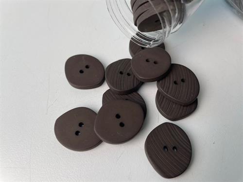 Knap - mørk chokolade med riflet mat overflade, 28 mm