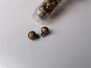 Metal look knap  - rund, filigran look, 9 mm