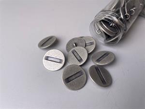 Metalknap - elegant enkelt look, 20 mm