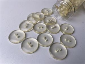 Knap - lys transparent, 20 mm
