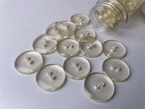 Knap - lys transparent, 20 mm