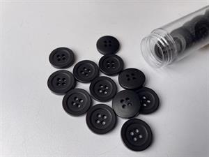 Knap - sort, elegant 18 mm