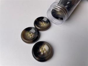 Knap - brun, tyk, horn look 27 mm