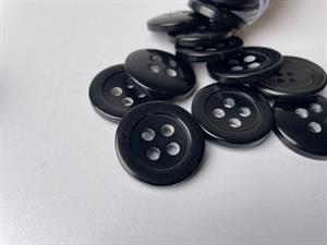 Knap - sortn lækker, store huller, 28 mm