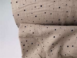 Dobbelt gauze - bambino with print & foil, sand