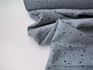 Dobbelt gauze - bambino with print & foil, dusty blue
