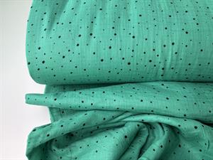 Dobbelt gauze - bambino with print & foil, turkisgrøn