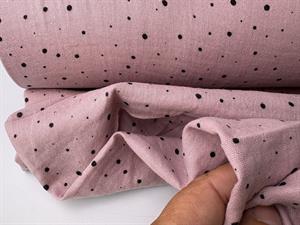 Dobbelt gauze - bambino with print & foil, rosa