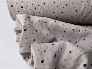 Dobbelt gauze - bambino with print & foil, silver
