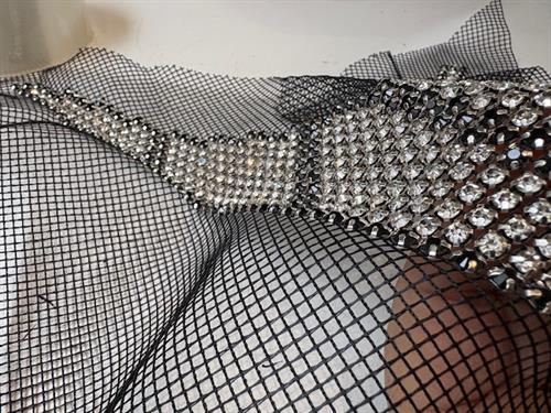 Besætning - smuk perle besat hals besætning 