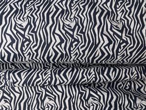 Bomuldsjersey - gråmeleret med sort zebra look