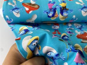 Bomuldsjersey - smurfs blue