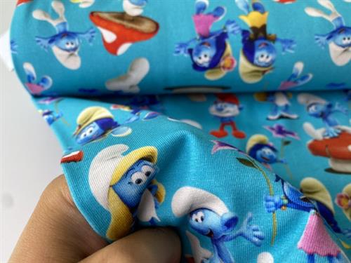 Bomuldsjersey - smurfs blue