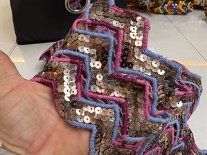 Bredt paillet bånd som foto - hele pakken, ca 8 meter